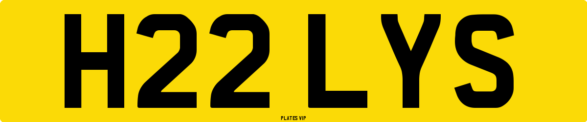 H22 LYS Number Plate