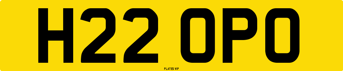 H22 OPO Number Plate