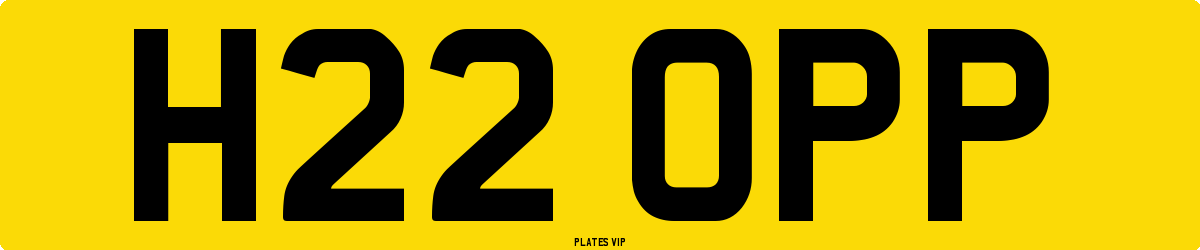 H22 OPP Number Plate