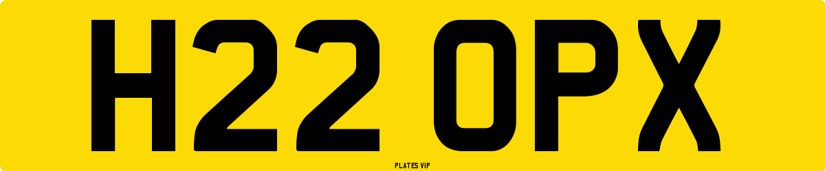 H22 OPX Number Plate