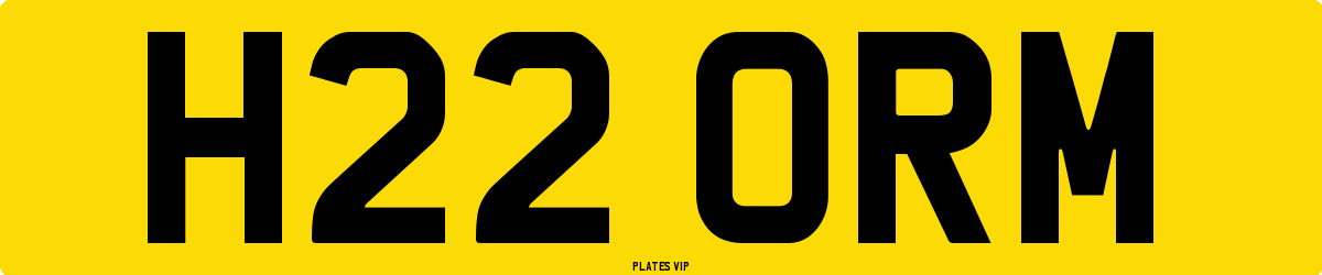 H22 ORM Number Plate