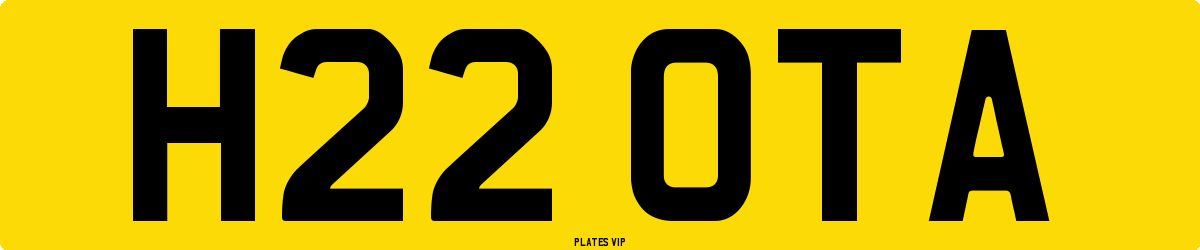 H22 OTA Number Plate