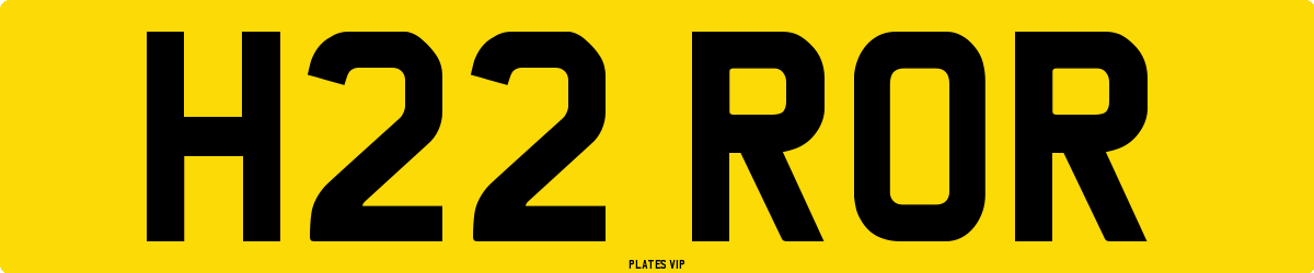 H22 ROR Number Plate