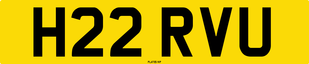 H22 RVU Number Plate