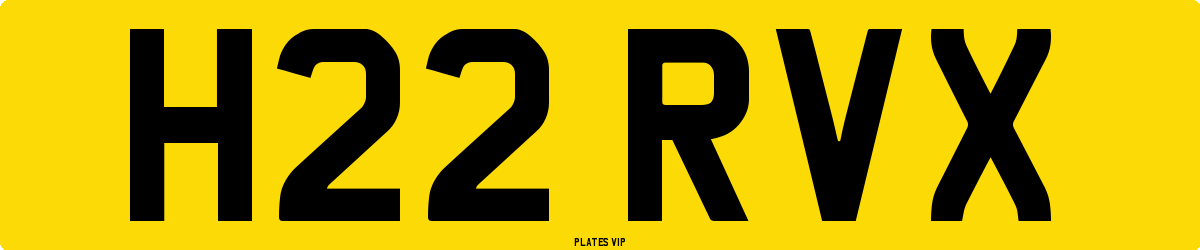 H22 RVX Number Plate