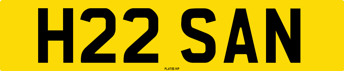 H22 SAN Number Plate