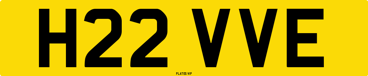 H22 VVE Number Plate