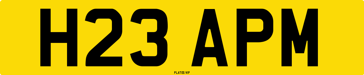 H23 APM Number Plate