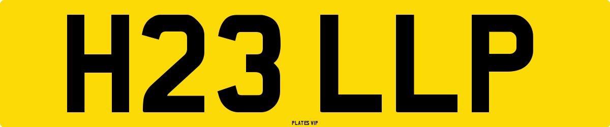H23 LLP Number Plate