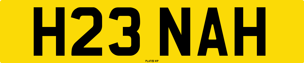 H23 NAH Number Plate