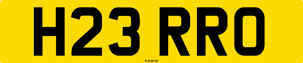 H23 RRO Number Plate