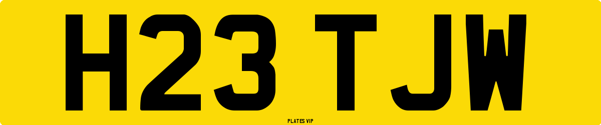 H23 TJW Number Plate