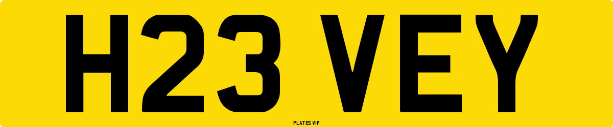 H23 VEY Number Plate