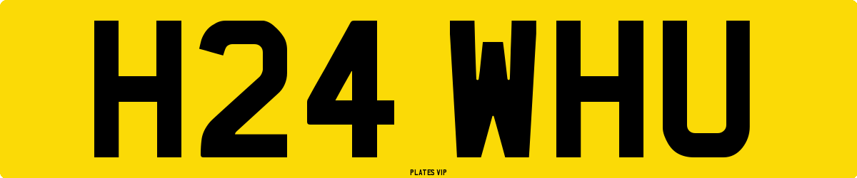 H24 WHU Number Plate