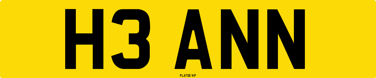 H3 ANN Number Plate