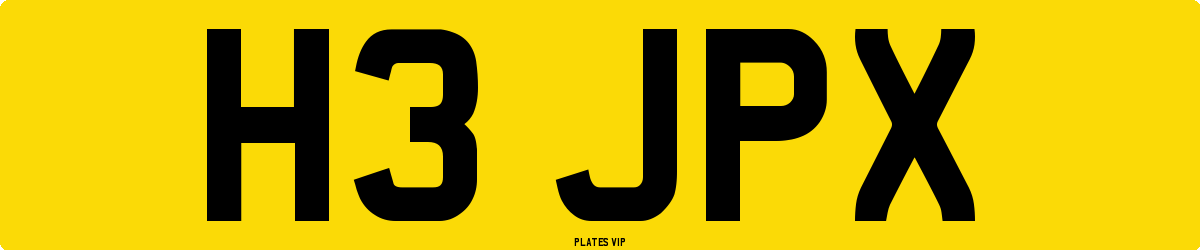 H3 JPX Number Plate