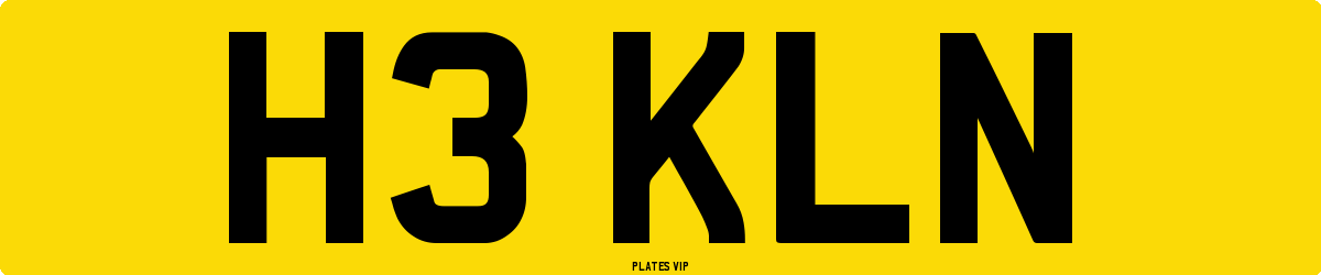 H3 KLN Number Plate