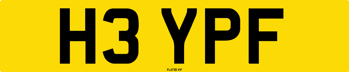 H3 YPF Number Plate
