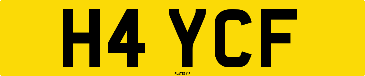 H4 YCF Number Plate