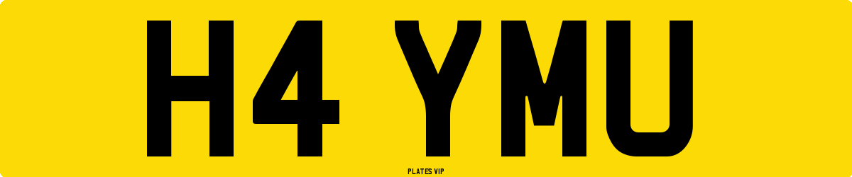 H4 YMU Number Plate