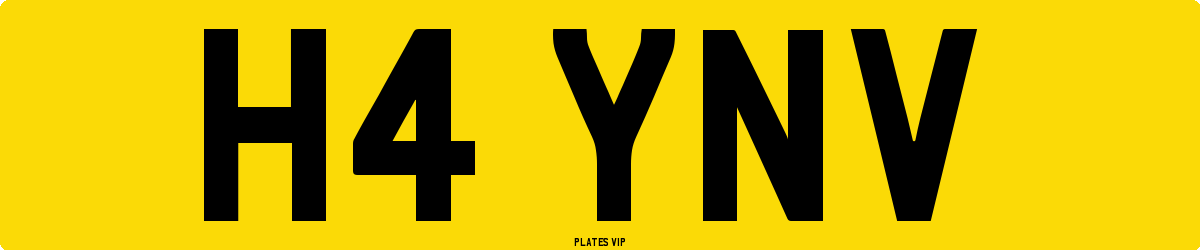 H4 YNV Number Plate