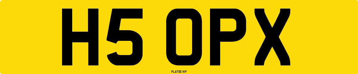 H5 OPX Number Plate