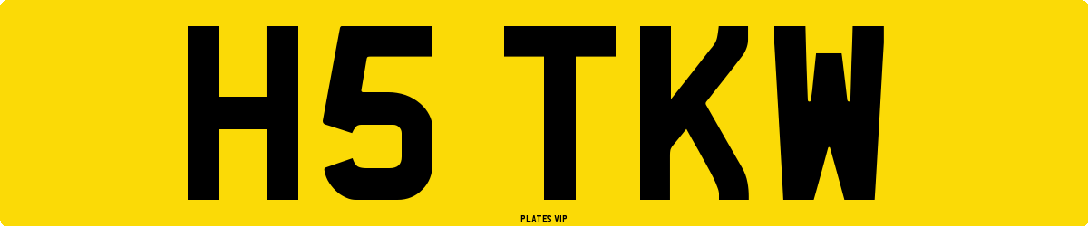 H5 TKW Number Plate