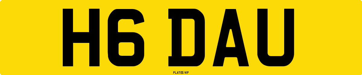 H6 DAU Number Plate