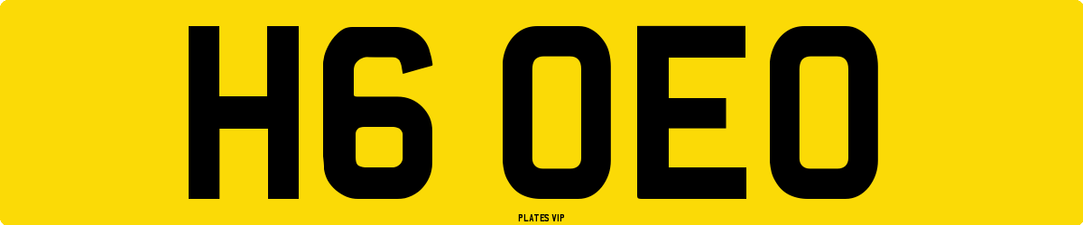 H6 OEO Number Plate