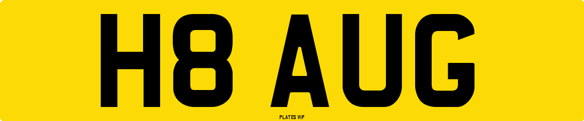H8 AUG Number Plate