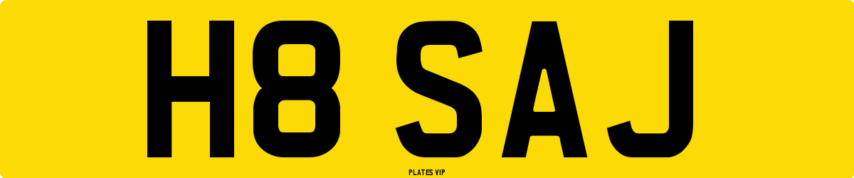 H8 SAJ Number Plate