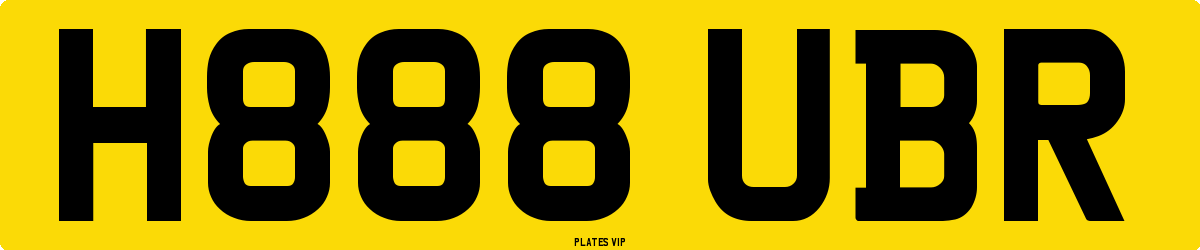 H888 UBR Number Plate