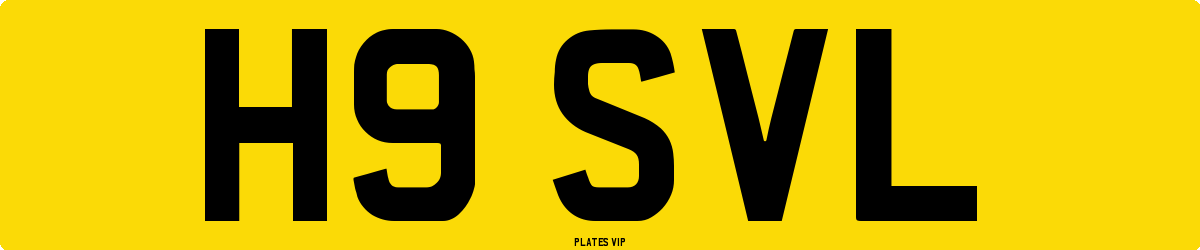 H9 SVL Number Plate