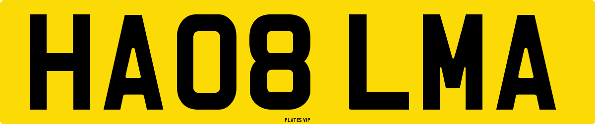 HA08 LMA Number Plate