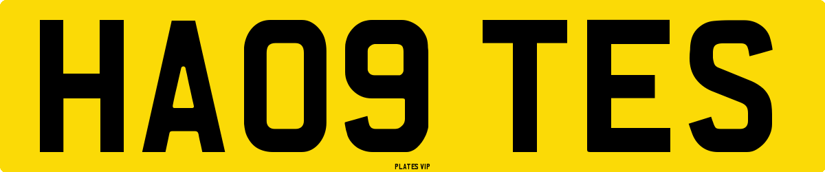 HA09 TES Number Plate