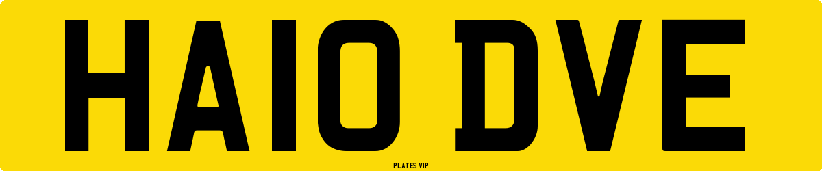 HA10 DVE Number Plate