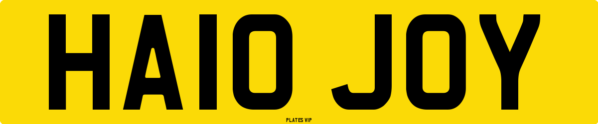 HA10 JOY Number Plate