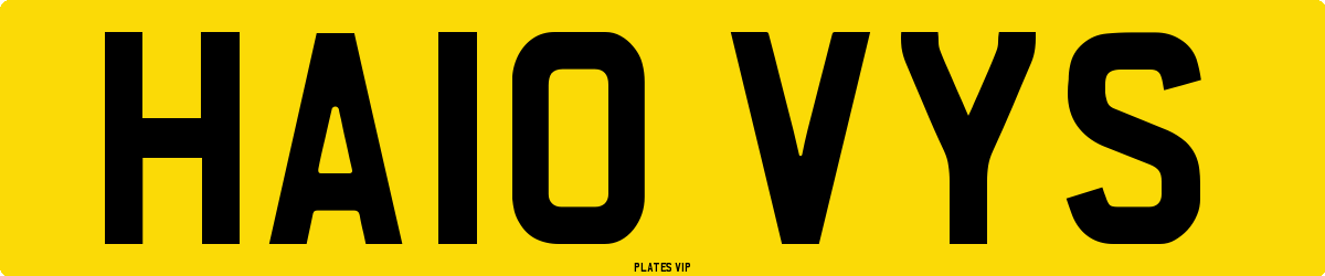 HA10 VYS Number Plate