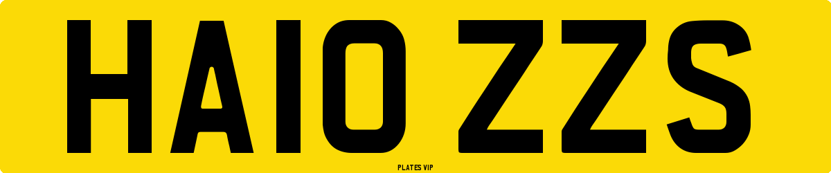 HA10 ZZS Number Plate