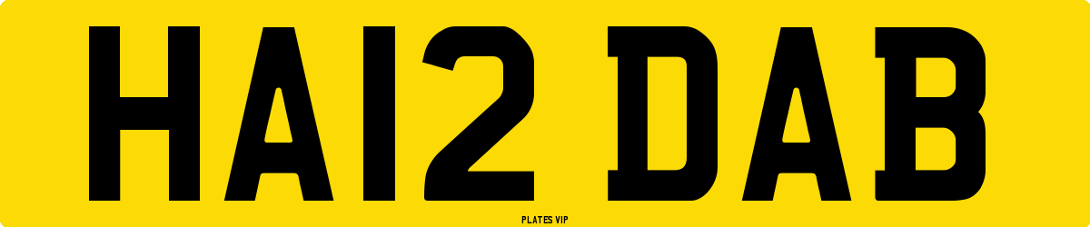 HA12 DAB Number Plate
