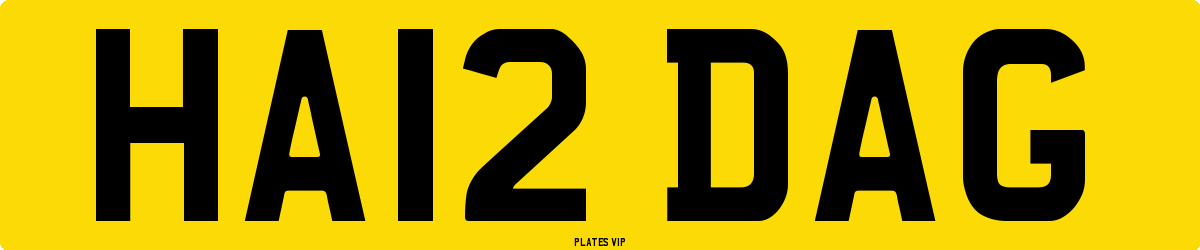 HA12 DAG Number Plate