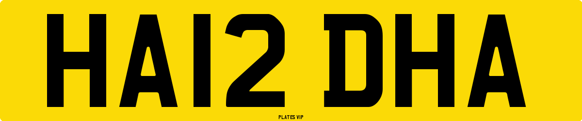 HA12 DHA Number Plate