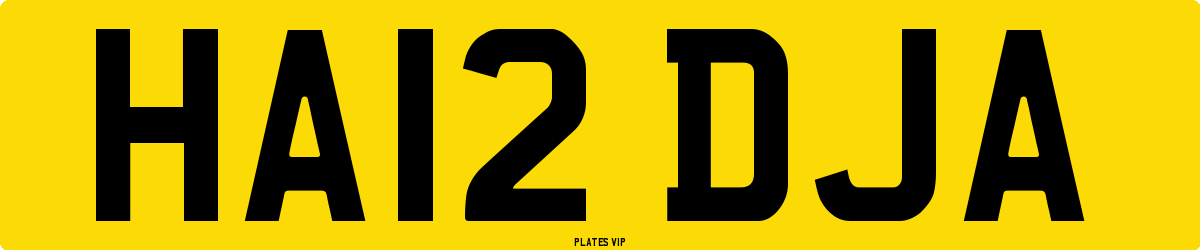 HA12 DJA Number Plate
