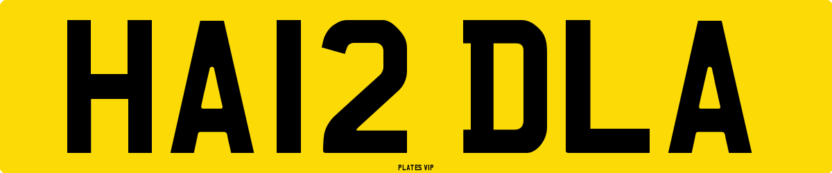 HA12 DLA Number Plate