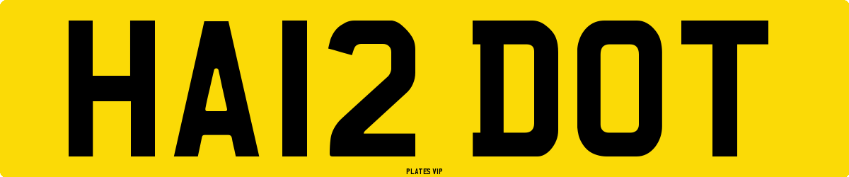 HA12 DOT Number Plate