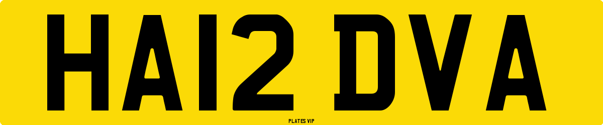 HA12 DVA Number Plate