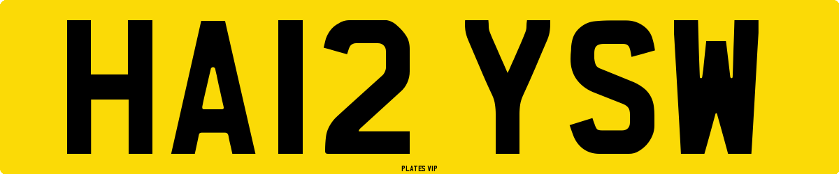 HA12 YSW Number Plate