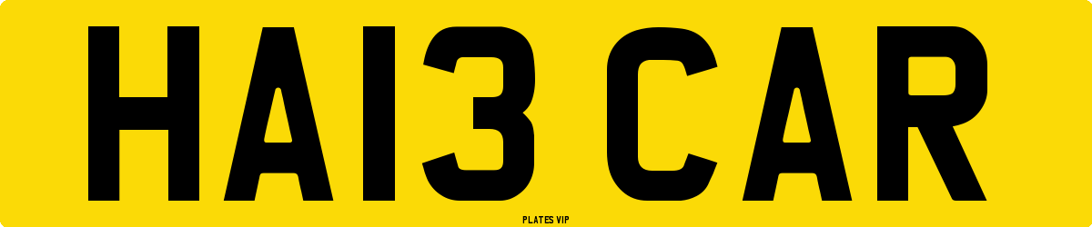 HA13 CAR Number Plate