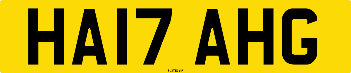 HA17 AHG Number Plate