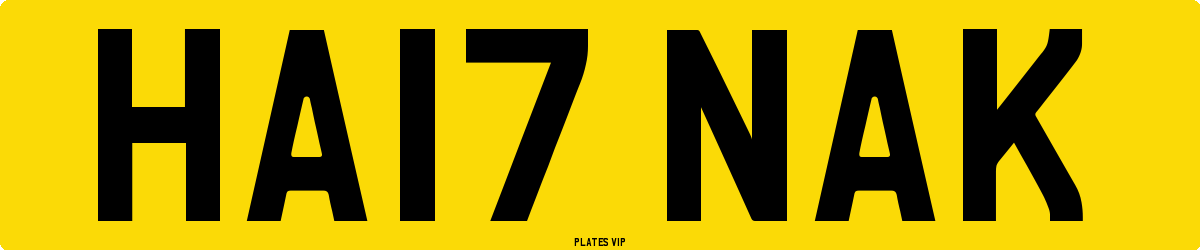 HA17 NAK Number Plate